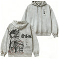Attack on Titan Eren Yeager Sweat à Capuche Délavé Vintage