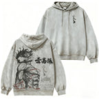 Attack on Titan Eren Yeager Sweat à Capuche Délavé Vintage