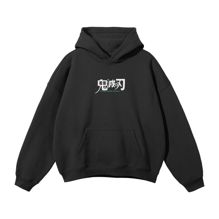 Sudadera con capucha "Memory of the Mist" estilo urbano, negra