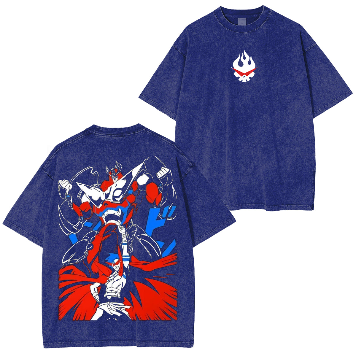 Gurren Lagann Camiseta Lavada Unisex Vintage