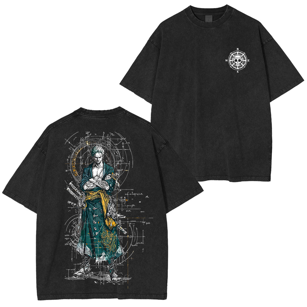 Zoro One Piece Unisex Washed T-Shirt
