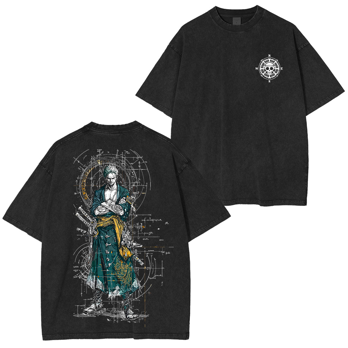 Zoro One Piece Unisex Washed T-Shirt