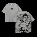 T-shirt unisexe Yami Sukehiro Black Clover Anime imprimé double délavé vintage