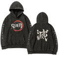 Demon Slayer Vintage Washed Hooded Sweatshirt