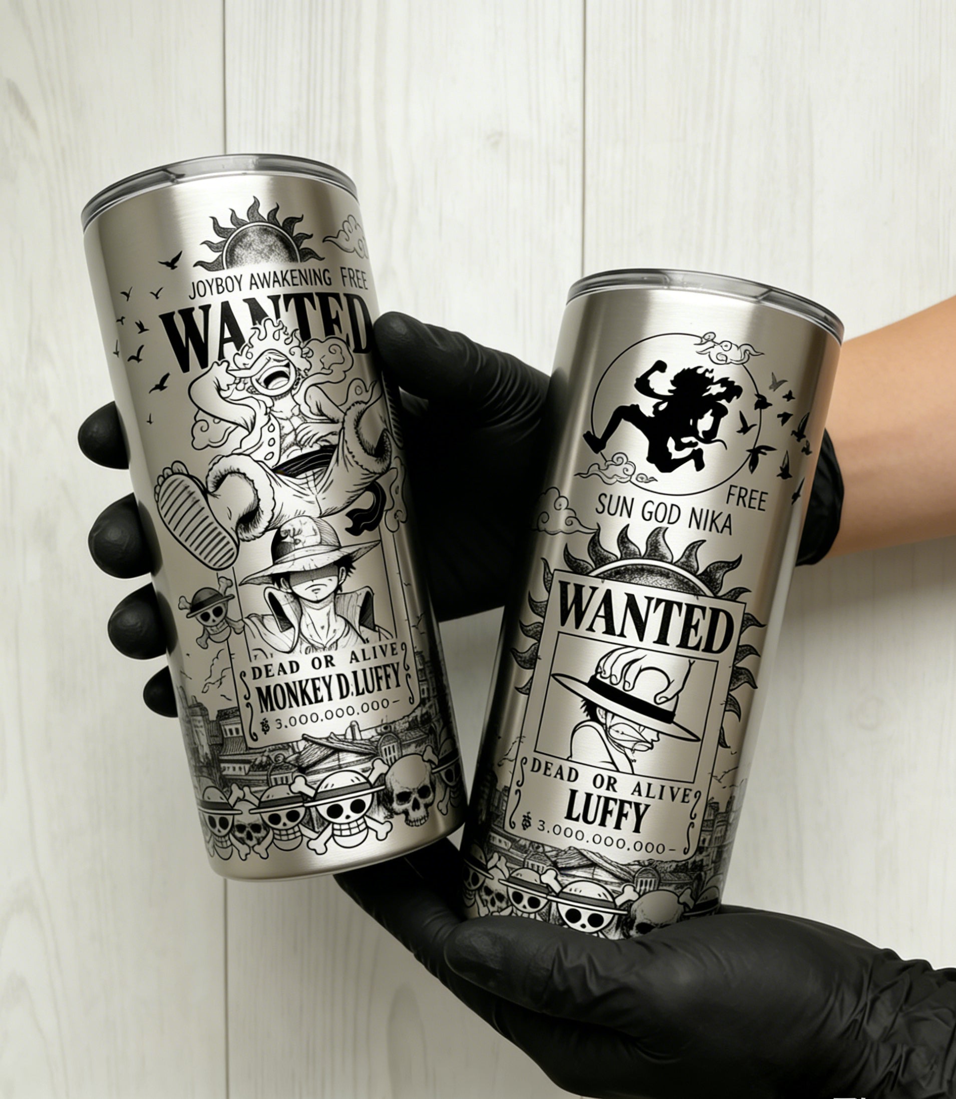 One Piece Monkey D. Luffy Sun God Nika 20oz Stainless Steel Tumbler | Joyboy Awakening Wanted Edition