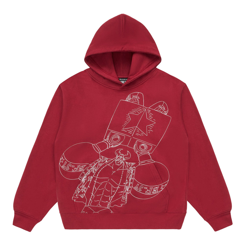 SWEAT À CAPUCHE ONE PIECE FRANKY (BORDEAUX) *PRÉCOMMANDE*