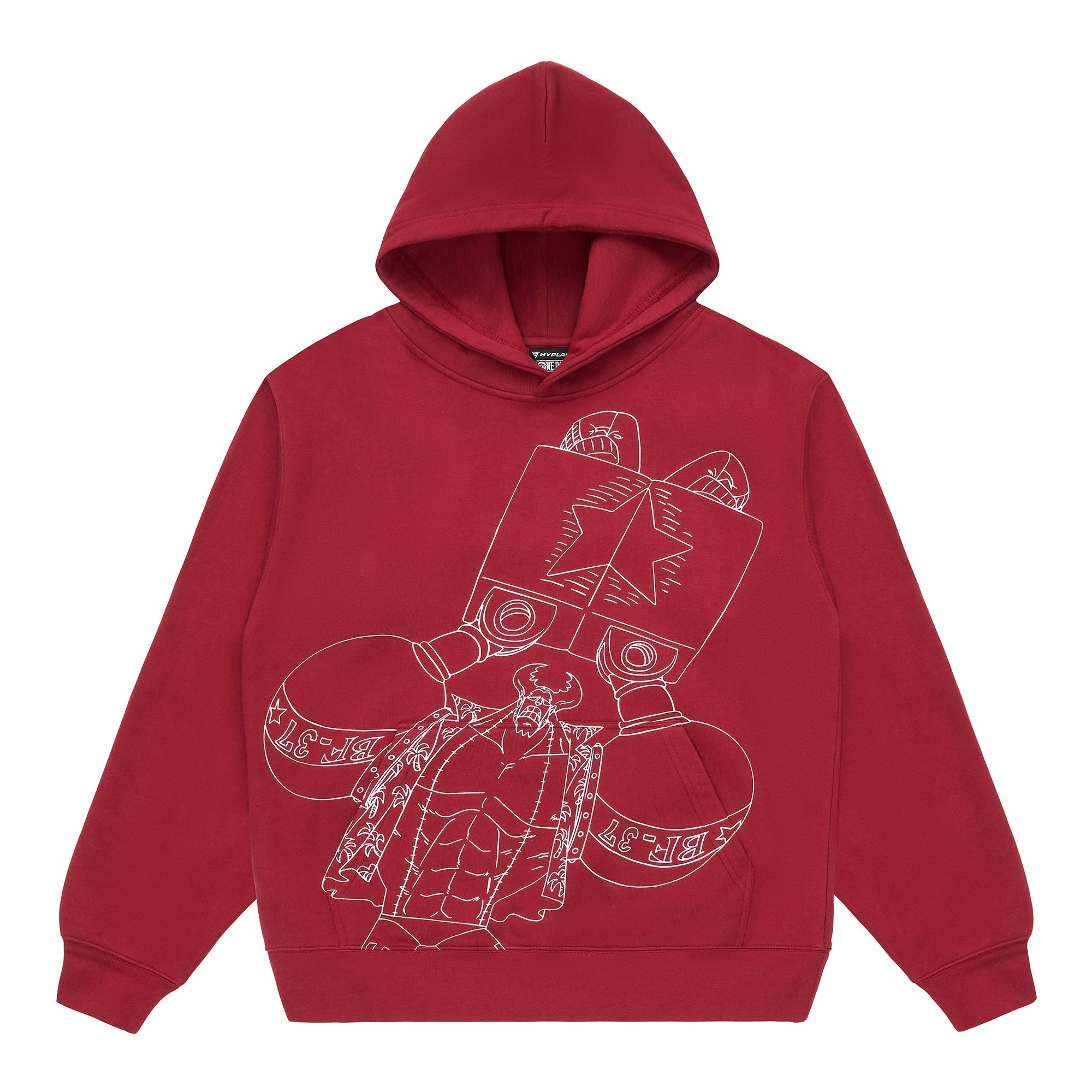 ONE PIECE FRANKY SINGLE LINE HOODIE (BURGUNDY) *PRE ORDER*