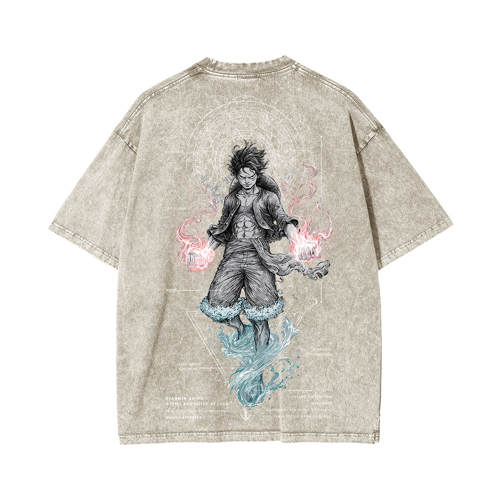 Luffy One Piece Unisex Washed T-Shirt