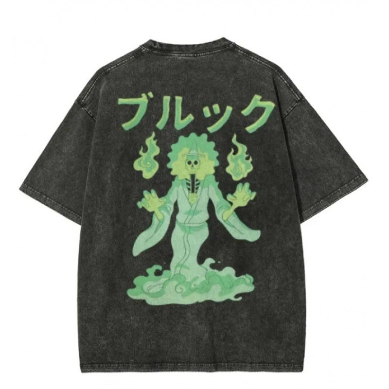 One Piece Vintage Black T-Shirt Men'S One-Pi