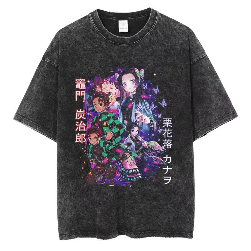 Harajuku Graphic Tee Anime Demon Slayer Vint