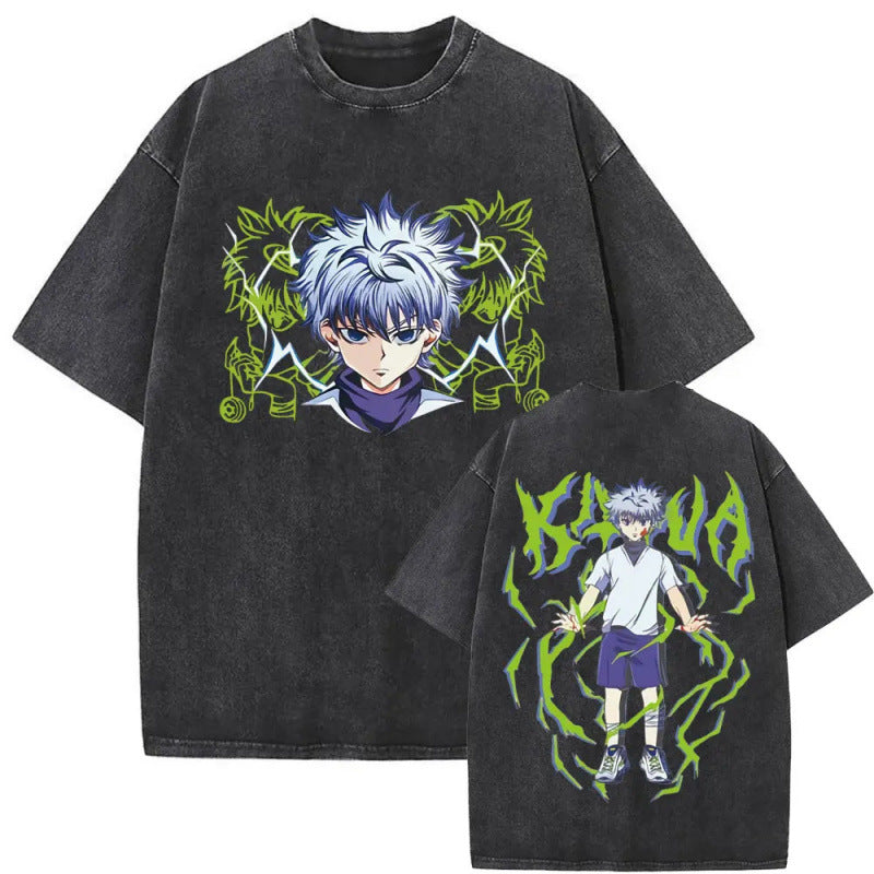 European Size Cotton Washed Vintage Anime Hunter X Hunter Hisoka