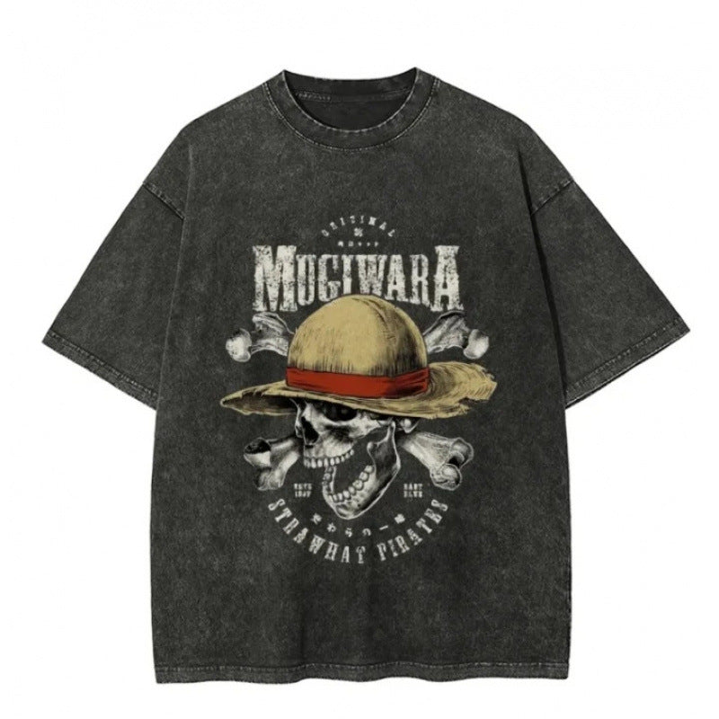 One Piece Vintage Black T-Shirt Men'S One-Pi