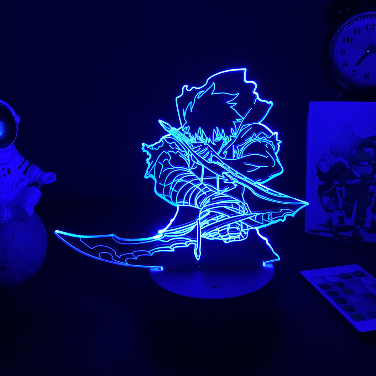 Solo Leveling-Sung Jin-Woo Lámpara Nocturna 3D 7 colores ajustables