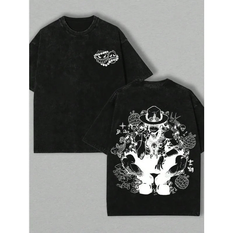 One Piece Anime Pattern Retro Unisex Oversi
