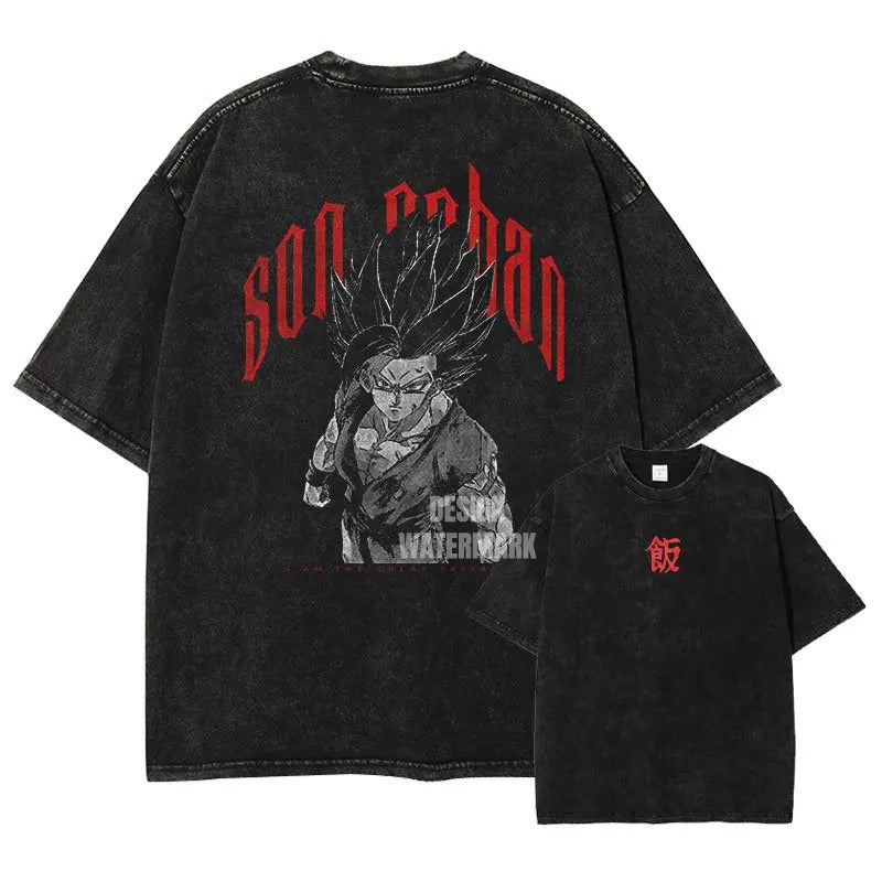 Dragon Ball Vegeta Anime Washed Graphic T-Sh