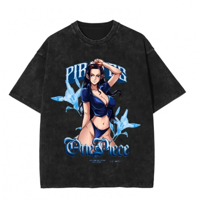 One Piece Vintage Black T-Shirt Men'S One-Pi