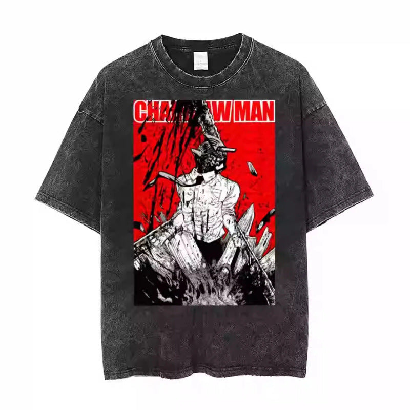 Anime Chainsaw Man T-Shirt Denji Power Makim