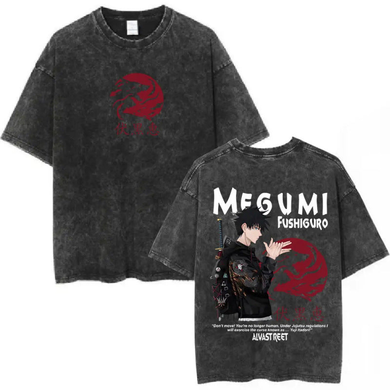 European Size Cotton Anime Jujutsu Kaisen Fushiguro Megumi Graphi