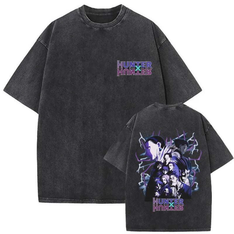 European Size Cotton Washed Vintage Anime Hunter X Hunter T Shirt