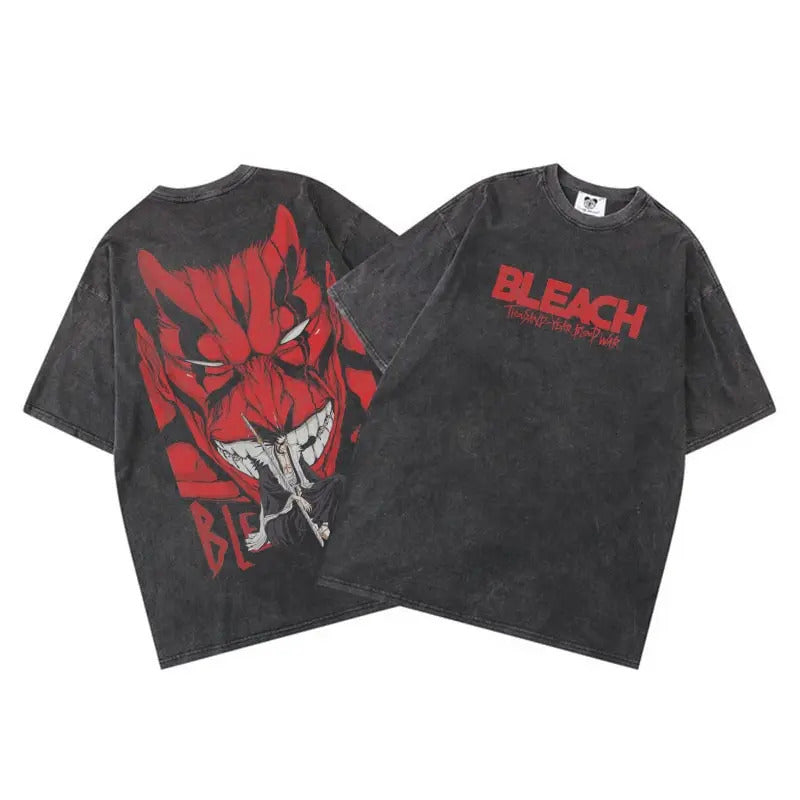 European Size Cotton Anime Tshirts Men Women Bleach Zaraki Kenpac