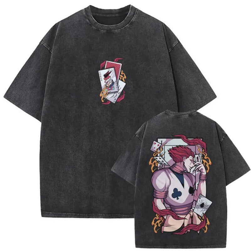 European Size Cotton Washed Vintage Anime Hunter X Hunter Hisoka