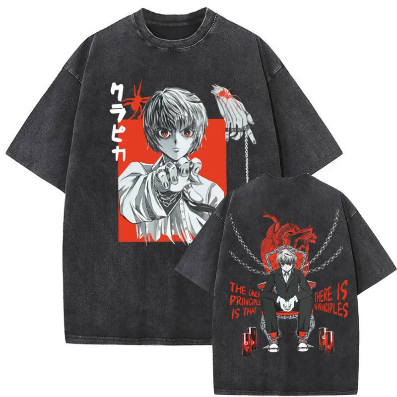 European Size Cotton Washed Vintage Anime Hunter X Hunter T Shirt