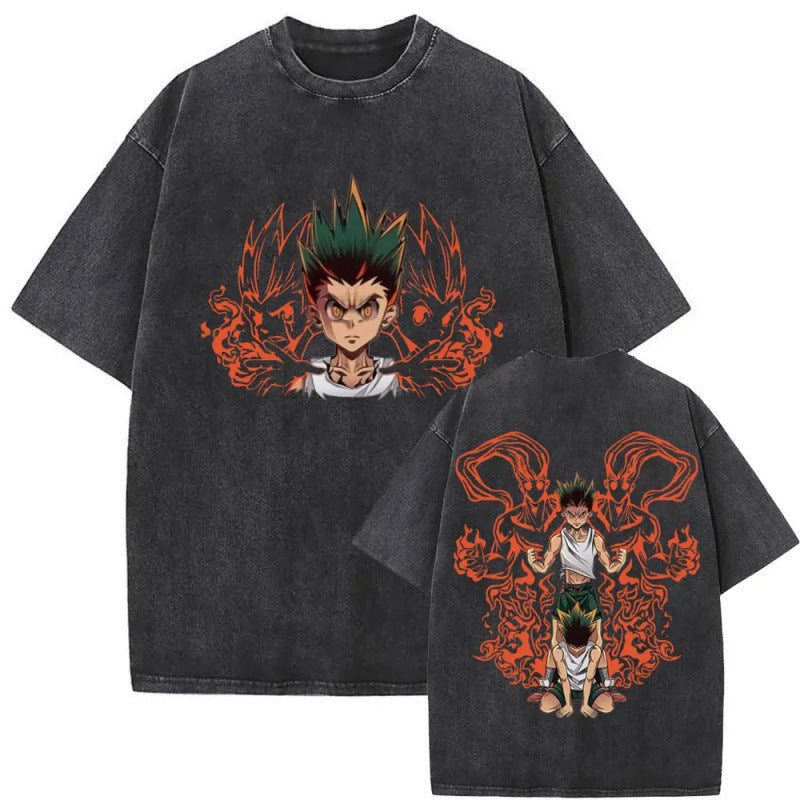 European Size Cotton Washed Vintage Anime Hunter X Hunter Hisoka