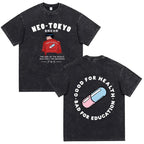 Anime Akira Vintage Washed T Shirt Movie Sci