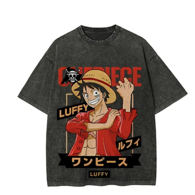 One Piece Vintage Black T-Shirt Men'S One-Pi