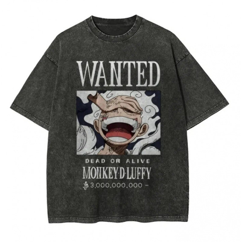 One Piece Vintage Black T-Shirt Men'S One-Pi