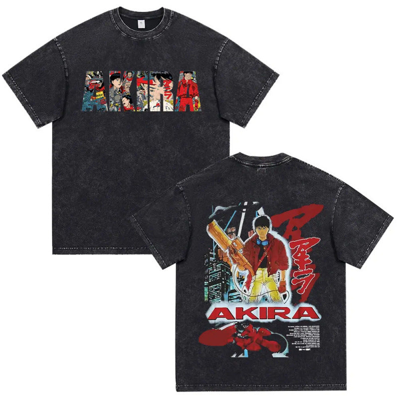 Anime Akira Vintage Washed T Shirt Movie Sci