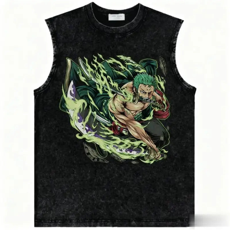 One Piece Anime Gym Vest Harajuku Streetwear