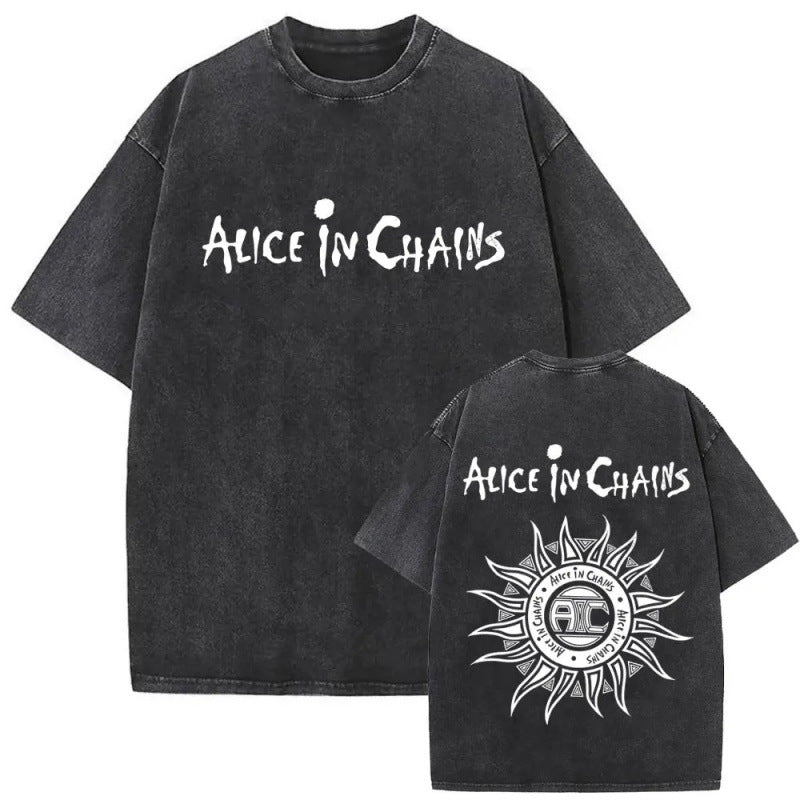 Ouma Pure Cotton Washed Vintage Rock Band Alice In Chains Fac