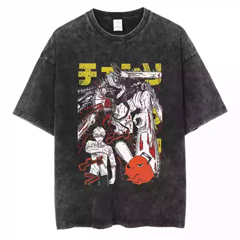 Anime Chainsaw Man T-Shirt Denji Power Makim