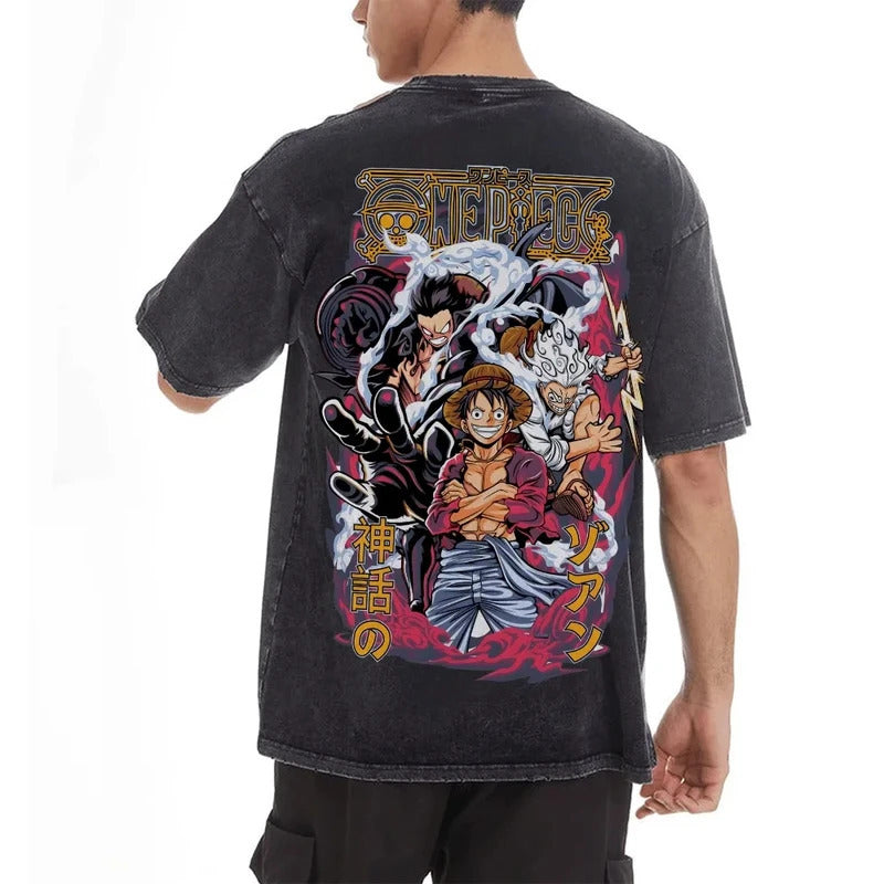 One Piece Luffy Washed Couple Clothing Short
