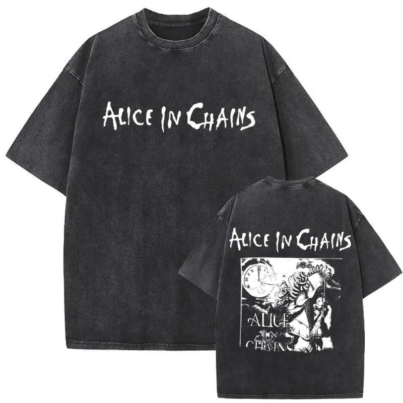 Ouma Pure Cotton Washed Vintage Rock Band Alice In Chains Fac