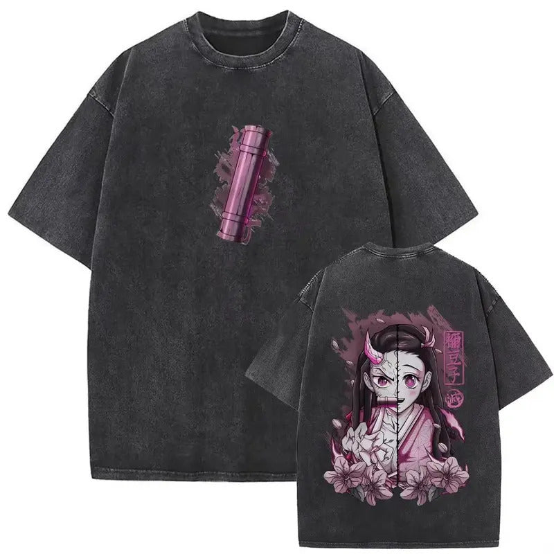 Harajuku Graphic Tee Anime Demon Slayer Vint