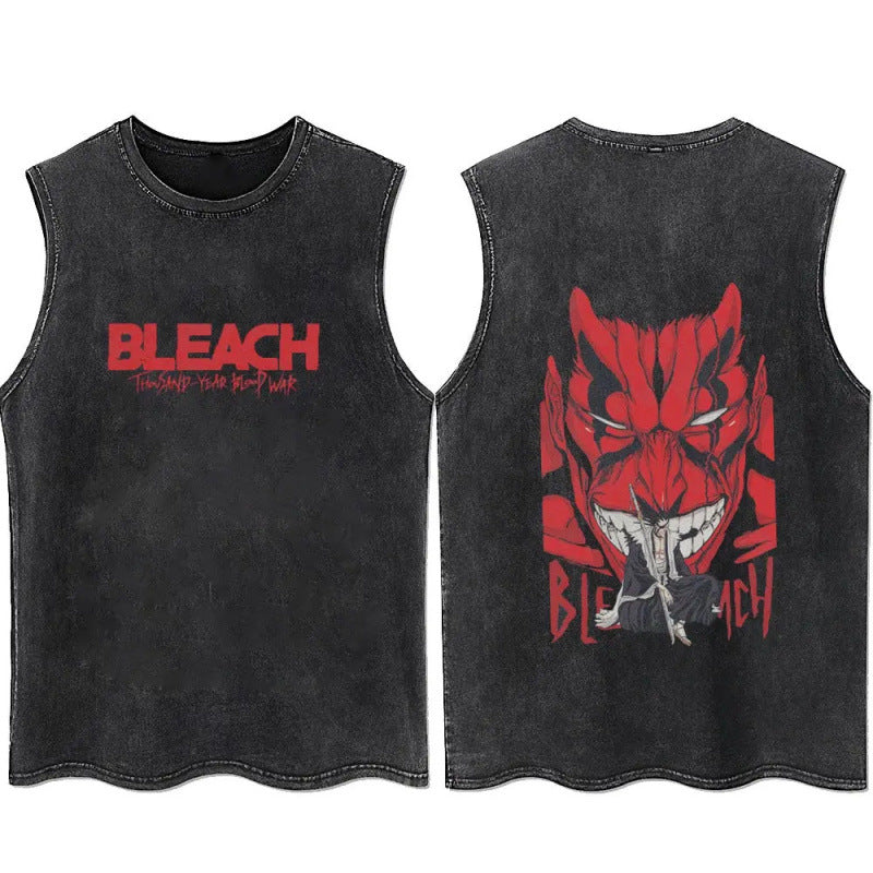 European Size Cotton Anime Tshirts Men Women Bleach Zaraki Kenpac