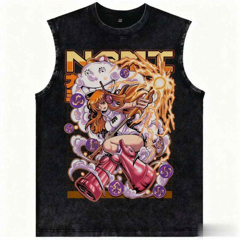 One Piece Anime Gym Vest Harajuku Streetwear