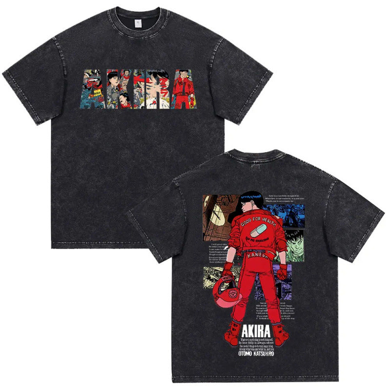 Anime Akira Vintage Washed T Shirt Movie Sci