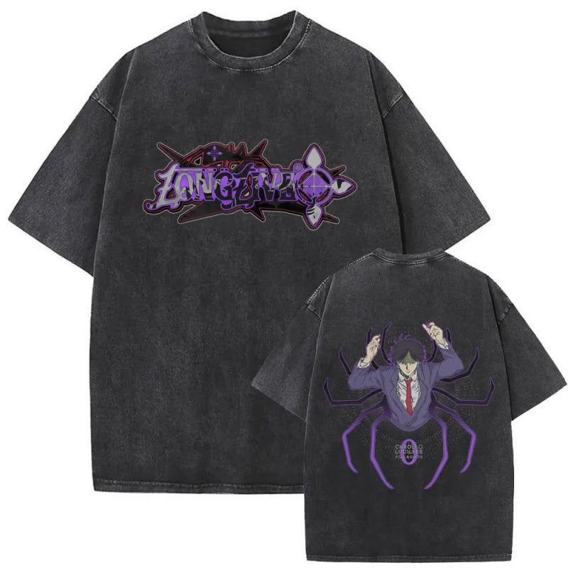 European Size Cotton Washed Vintage Anime Hunter X Hunter Hisoka