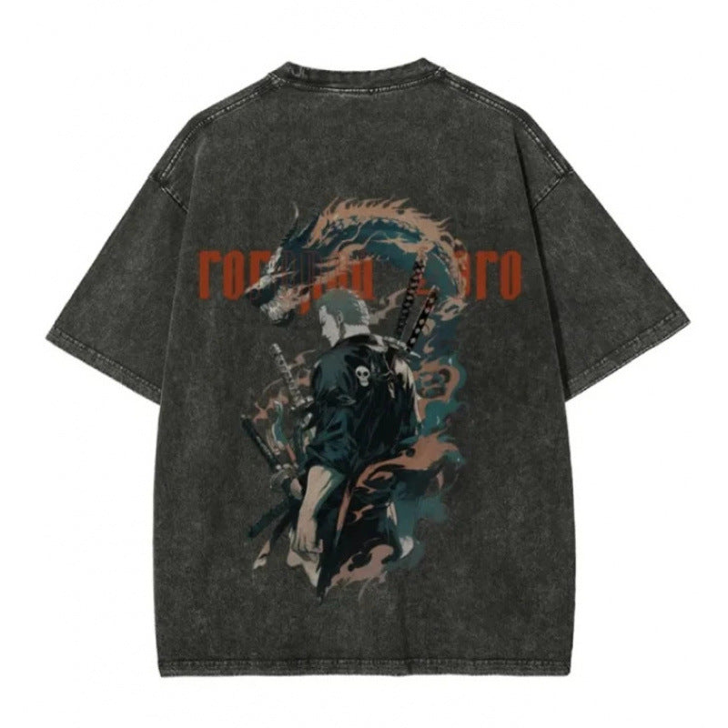One Piece Vintage Black T-Shirt Men'S One-Pi