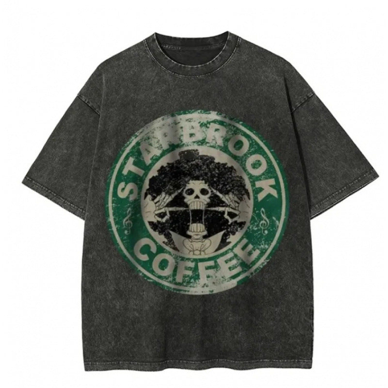 One Piece Vintage Black T-Shirt Men'S One-Pi