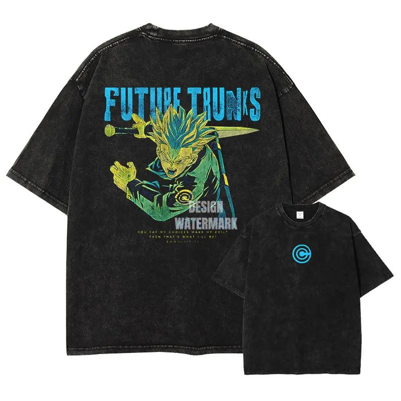 Dragon Ball Vegeta Anime Washed Graphic T-Sh
