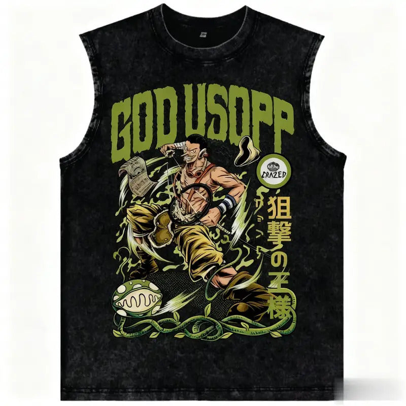 One Piece Anime Gym Vest Harajuku Streetwear