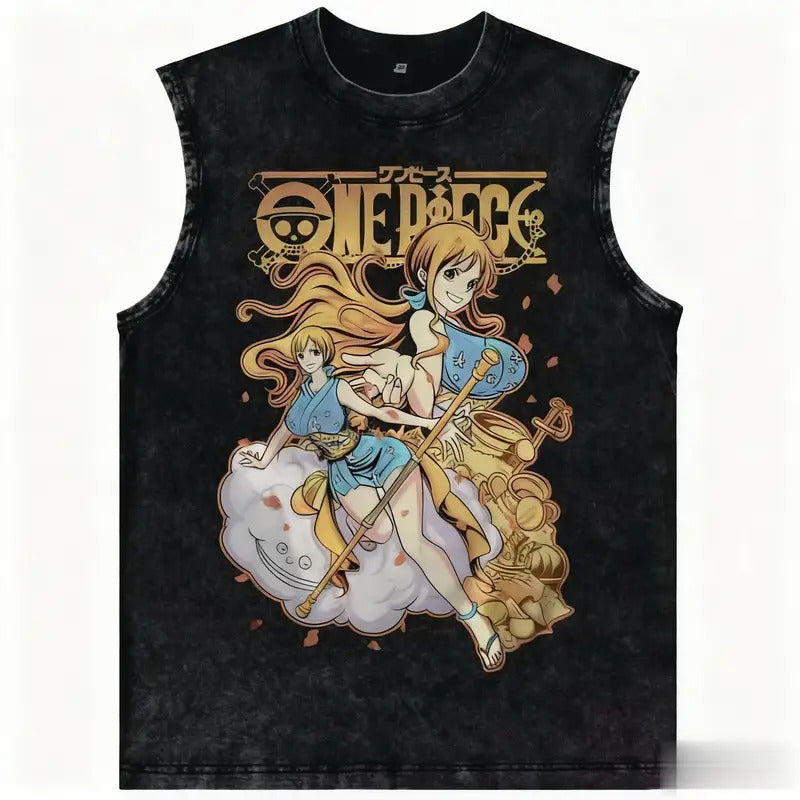 One Piece Anime Tank Top Women Nami Wash Sle