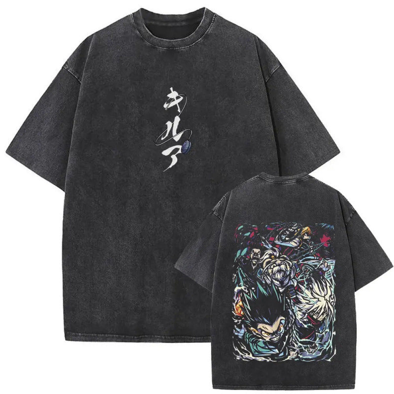 European Size Cotton Washed Vintage Anime Hunter X Hunter Hisoka