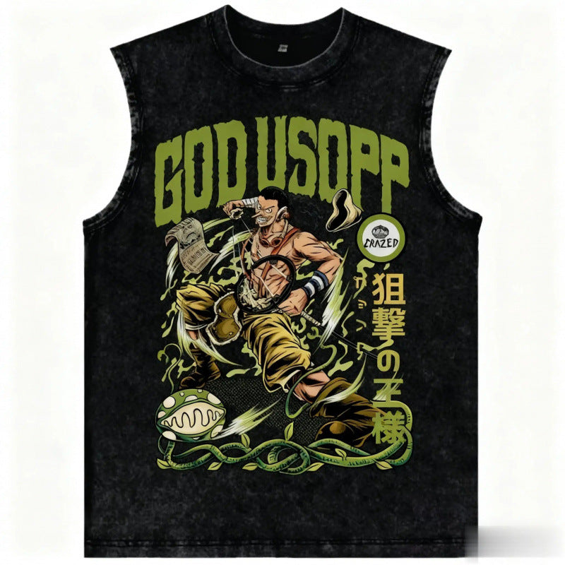 One Piece Anime Gym Vest Harajuku Streetwear