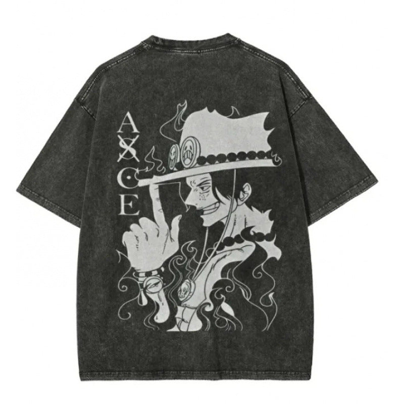 One Piece Vintage Black T-Shirt Men'S One-Pi