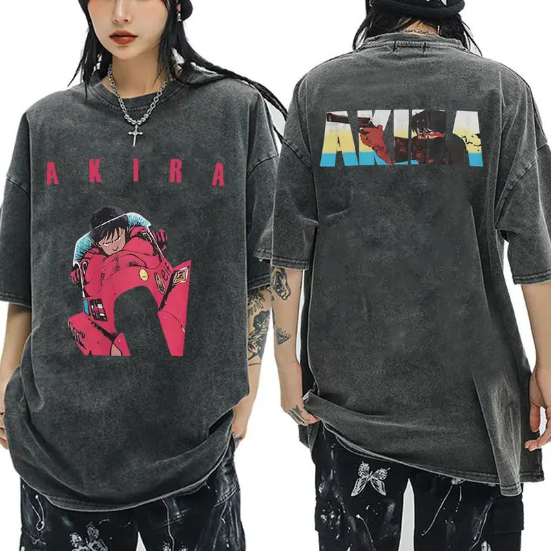 Anime Akira Vintage Washed T Shirt Movie Sci